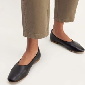 Everlane The Italian Leather Day Glove Flats in Black sz 11 Women's Career nib